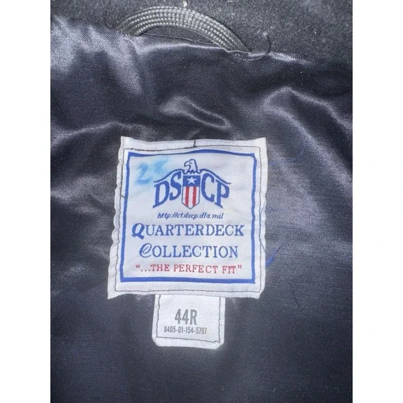 DSCP Quarterdeck Collections US Navy Black Wool Pea Coat Military Jacket Sz 44R - Picture 9 of 12